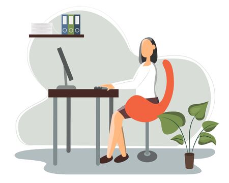 Business concept office work. Modern vector illustration in flat style.のイラスト素材