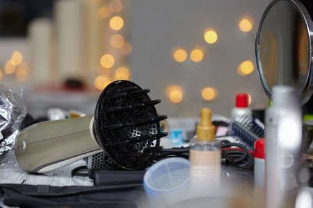 Hairdressing tools on the table.の写真素材