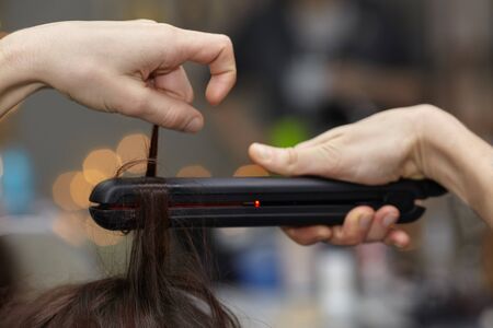 Hair stylingの写真素材