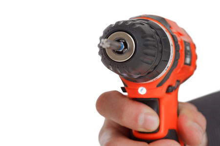 Red screwdriver on a white backgroundの写真素材