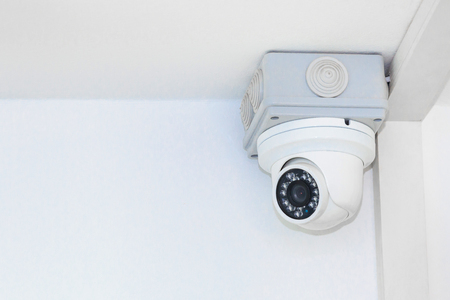 Surveillance system on the ceiling in the interiorの写真素材