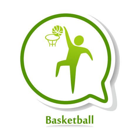 vector icon with basketball player silhouetteのイラスト素材