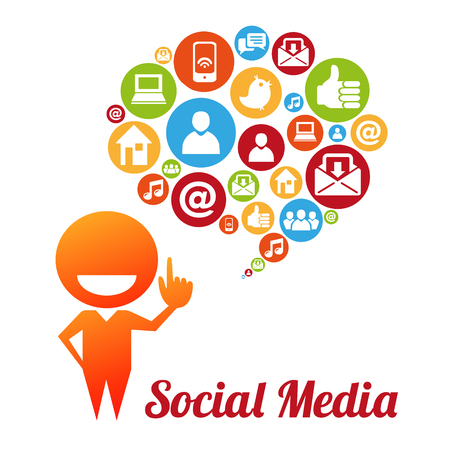 Social media and networking conceptのイラスト素材
