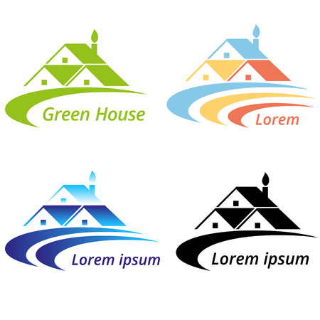 Vector illustration of Real estate and Green house design concept.のイラスト素材