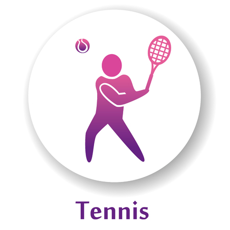 vector icon with tennis player silhouetteのイラスト素材