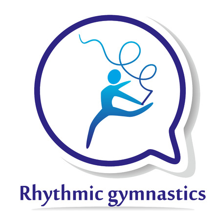 Vector icon with rhythmic gymnastics silhouette.のイラスト素材