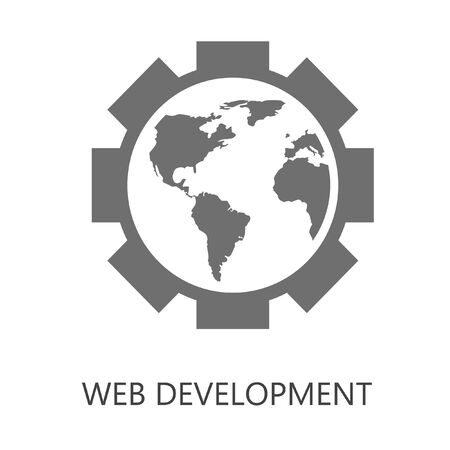 Vector illustration of gearwheel and development icon. Abstract symbol. Business iconのイラスト素材