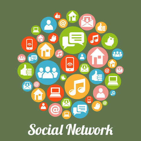 Social media and network concept.のイラスト素材