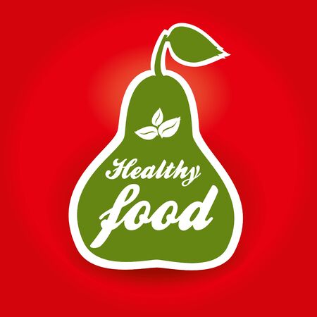 Pear sticker of healthy food.のイラスト素材