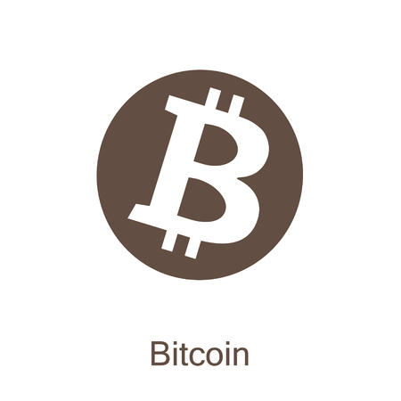Vector illustration of Crypto currency Bitcoin icon or logo. Bitcoin blockchain cryptocurrency.のイラスト素材