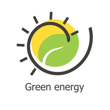 Green energy vector icon. Solar energy iconのイラスト素材