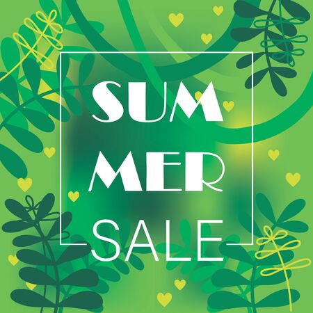Summer sale  with palm and trees.のイラスト素材
