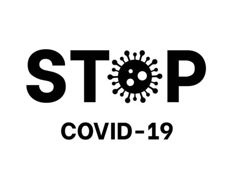 Covid-19 Coronavirus concept inscription typography design logo.のイラスト素材