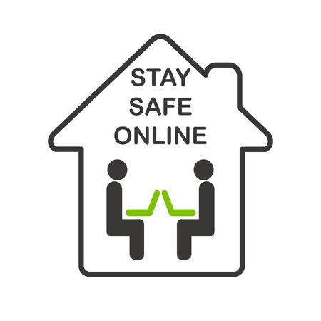Stay safe online concept vector illustration. Work at home icon, work online vector.
Coronavirus Covid-19, quarantine motivational poster. Man work at home to reduce risk of infection and spreading the virus.
のイラスト素材