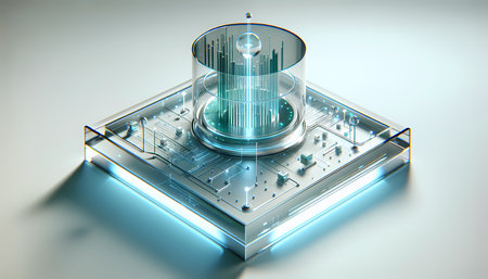 3d rendering of a computer model of a technological device on a white backgroundの素材