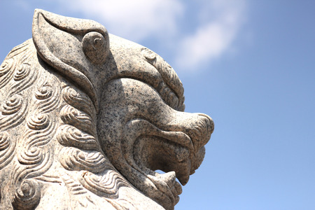 chinese lion statueの写真素材