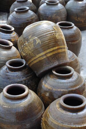 group of water old jarの写真素材