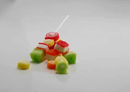 fruit jelly candy in glassの写真素材