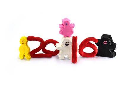 2016 : Year of family  made by non-toxic clayの写真素材