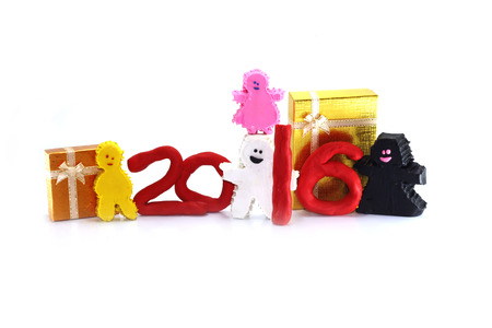 2016 : Year of family  made by non-toxic clayの写真素材