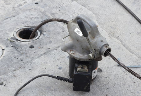 A plumber's snake machine .sometime known as a toilet jackの写真素材