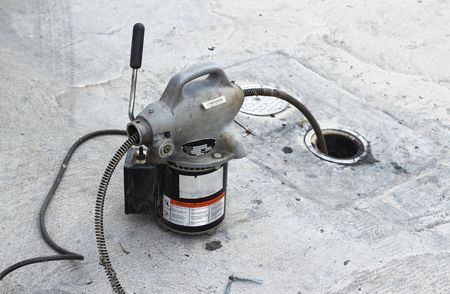A plumber's snake machine .sometime known as a toilet jackの写真素材