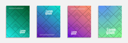 Colorful and modern cover design. Set of geometric pattern background design