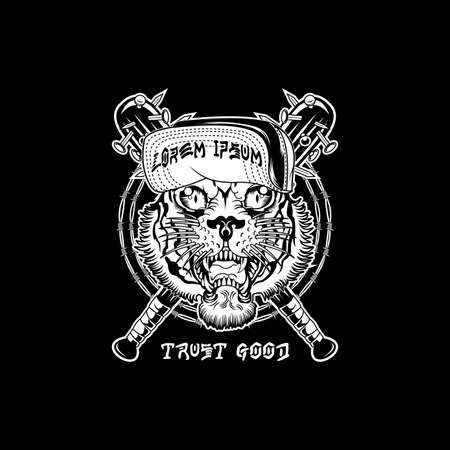 tiger vintage design posterのイラスト素材