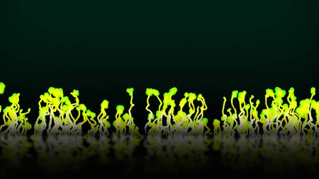 3d illustrations, The movement of the Free-form clouds, such as small green leavesの写真素材