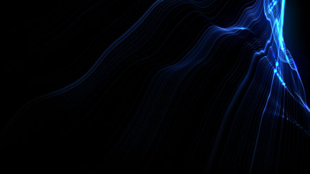 3d illustration, abstract geometric backgrounds, blue colour independent lines,
