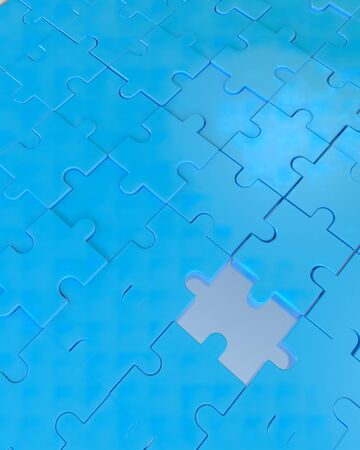 The last piece of the jigsaw puzzle to complete the mission. Includes selection path of floor and background.の写真素材