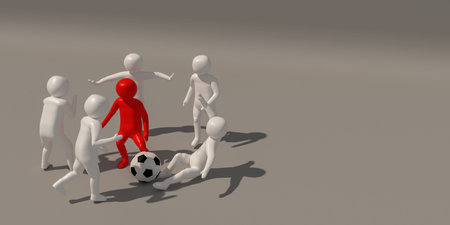 3d  Footballer symbol on white