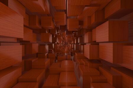 3d rendering of backgrounds abstract. Red wooden box.の写真素材