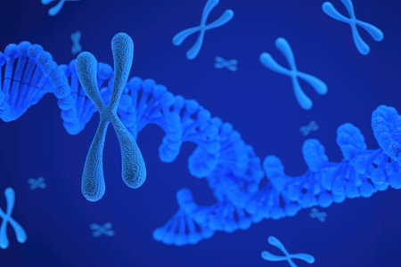 3d rendering of Chromosome Abstract Scientific Background, 3d illustration.の写真素材