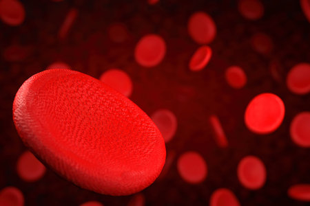 3d rendering of erythrocyte or red blood corpuscle. 3d illustration of Red blood cells.