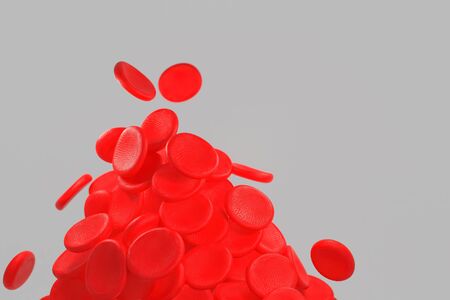 3d rendering of erythrocyte or red blood corpuscle. 3d illustration of Red blood cells.の写真素材