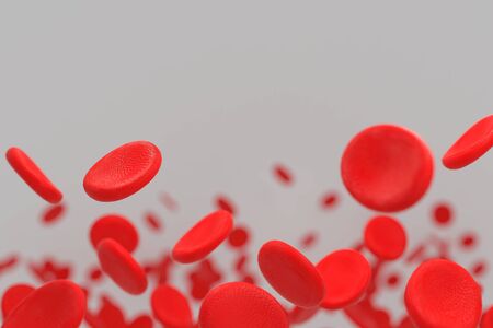 3d rendering of erythrocyte or red blood corpuscle. 3d illustration of Red blood cells.の写真素材