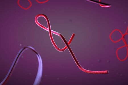 3d illustration, close up of microscope Ebola Virusの写真素材