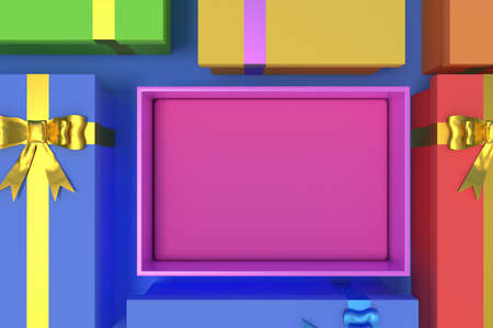 3d  illustration of the gift box for the new year holidays and Christmasの写真素材