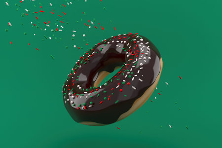3d illustration of donut sweets For the holidays, New Year and Christmas.の写真素材