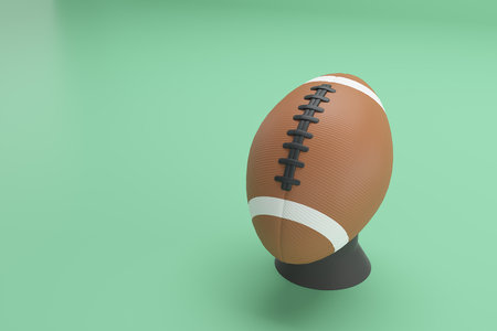 3d rendering Rugby ,the ball on professional rugby stadiumの写真素材