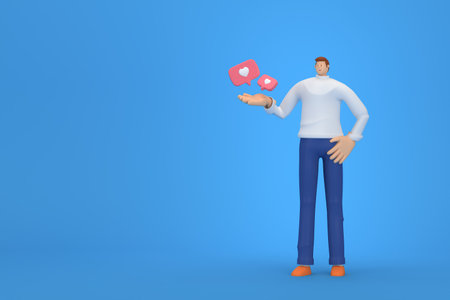 3d character in the festival of Valentine's Day. 3d rendering of graphic resourse.の写真素材