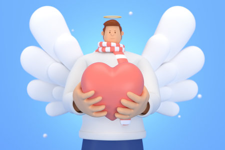 3d character in the festival of Valentine Day. 3d rendering of graphic resourse.