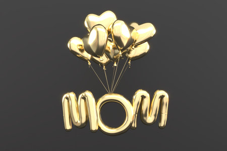 Mother's Day greeting card, 3D rendering of celebrations on special days.の写真素材