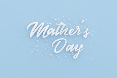 Mother's Day and Valentine's Day greeting card, 3D rendering of celebrations on special days.の写真素材