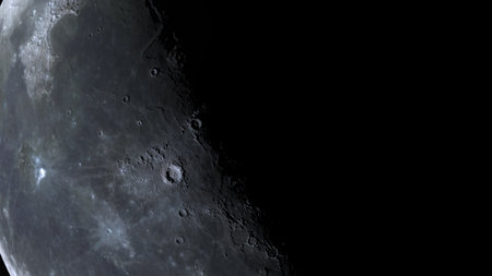 3d rendering close up surface of the Moonの写真素材