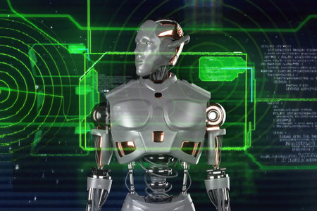 Robotics and AI for the future. 3D rendering.の写真素材