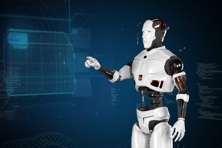 Robotics and AI for the future. 3D rendering.の写真素材