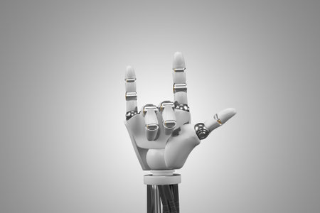 Discover the Robotic Hand's Intricate Design on a White Backdrop, Paving the Way for a New Era of...