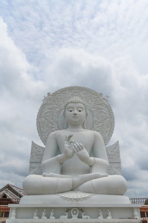 Big White Buddha image in Spiritual Center at Saraburi, Thailand.の写真素材